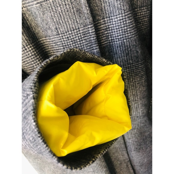 Ienki Ienki Grey Check Down Woolmark Mac Coat - Picture 4 of 12